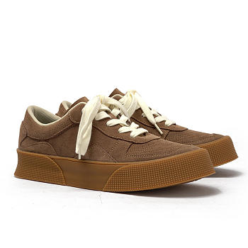 Men niche sneakers retro suede genuine leather low-top casual thick sole