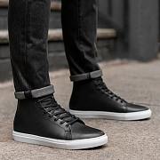 Black White Men's Shoes High Top 102 - 2