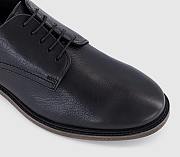 Casual Leather Derby Shoes Black Leather - 6