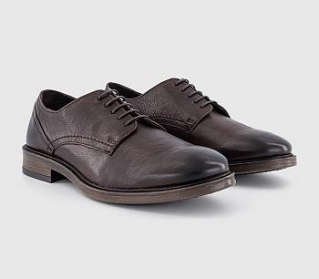 Casual Leather Derby Shoes Brown Leather