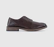 Casual Leather Derby Shoes Brown Leather - 2