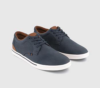 Perforated Lace Up Shoes Navy