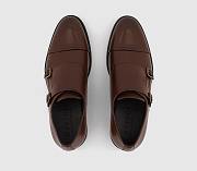 Double Strap Monk Shoes Brown - 4