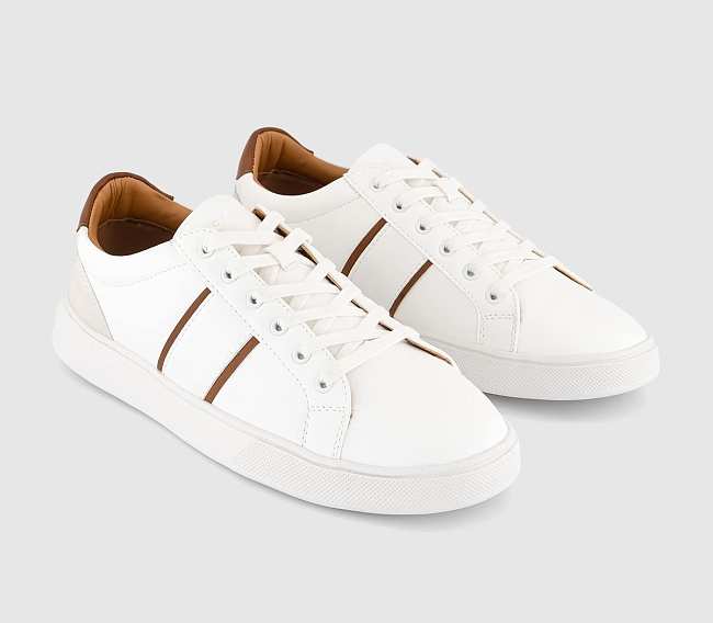 Cade Side Stripe Trainers White - 1