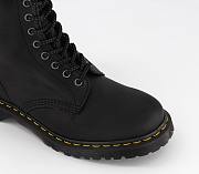 8 Eye Lace Boots Black Waxed Full Grain - 2