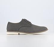 Cheadle 2 White Sole Embossed Back Derby Shoes Grey - 4