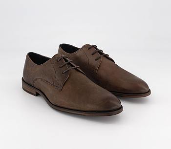 Curtis Washed Leather Derby Shoes Tan Leather