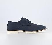 Cheadle 2 White Sole Embossed Back Derby Shoes Navy - 3