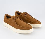 Cooper Suede Apron Stitch Derby Shoes Tan Suede - 1