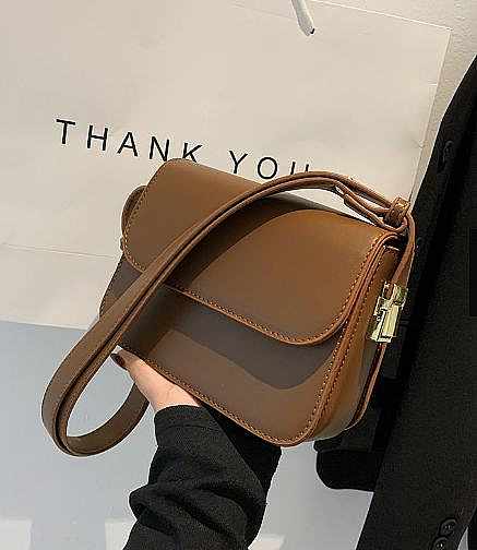 Flap Handle Bag Brown - 1