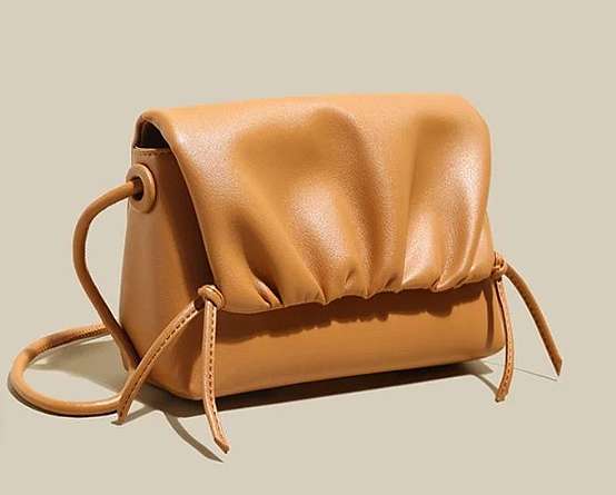 Leather Flap Wrinkle Shoulder Bag - 1